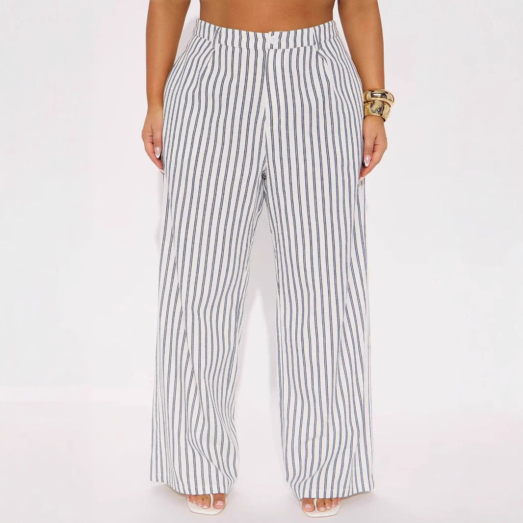 Damen Leichte und luftige Streifenhose EB