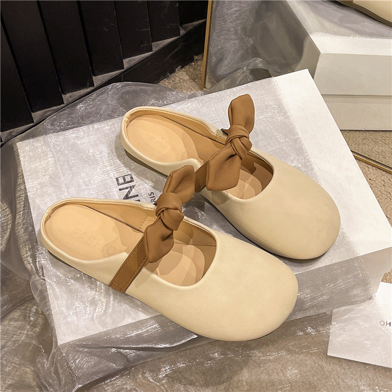 Damen Bequeme Mules mit dekorativem Schleifen-Detail EB