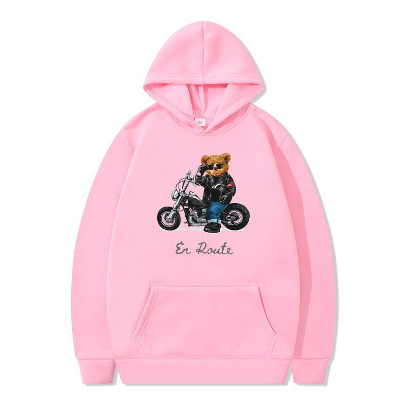 Damen Kapuzenpullover mit einzigartigem Bärenmotiv und lässiger Passform EB
