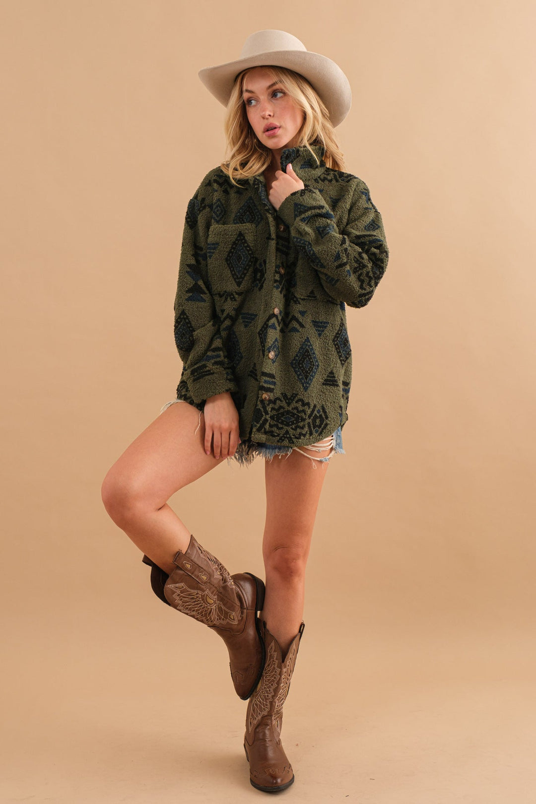 EB | Retro Plüschjacke mit Reverskragen