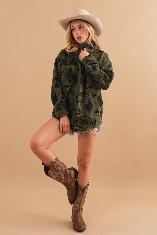 EB | Retro Plüschjacke mit Reverskragen