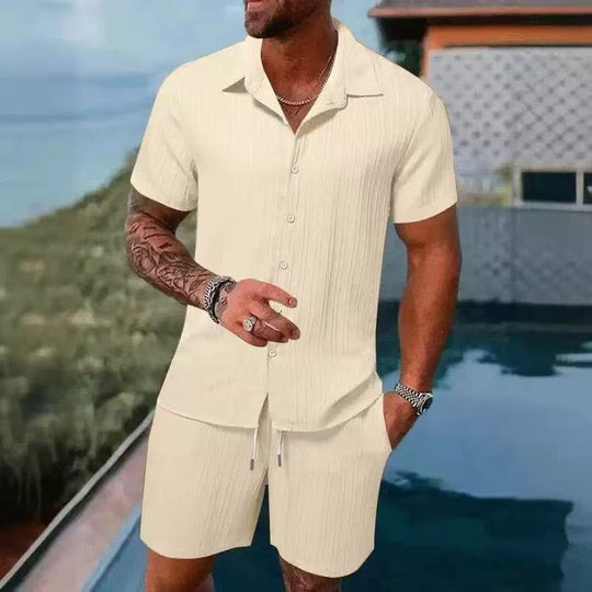 Herren atmungsaktives Sport-Set mit Kurzarm-Hemd und Shorts EB