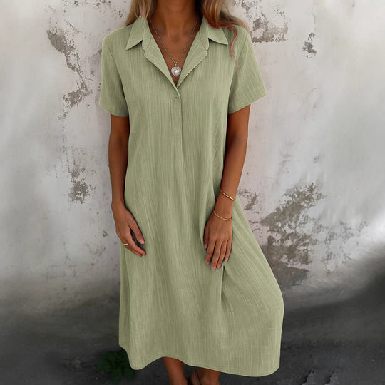 Damen Hemdkleid aus leichtem Stoff mit Knopfdetails EB