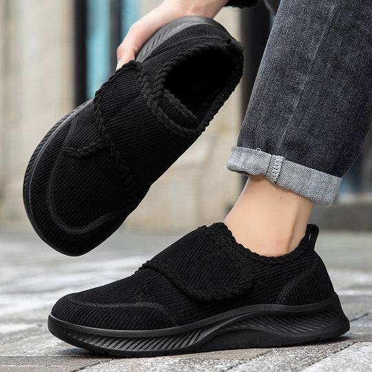 Damen Bequeme Slip-On Sneakers mit elastischem Klettverschluss EB
