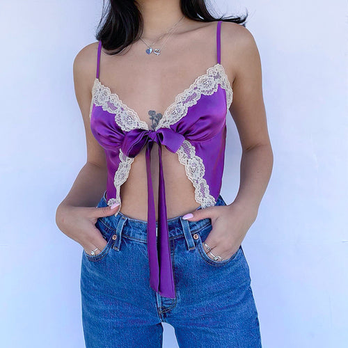 Damen Spitzen-lingerie Top mit Schleifen-Detail und verstellbaren Trägern EB