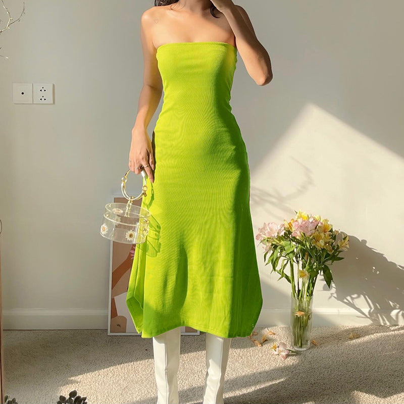 Damen Maxikleid mit schulterfreiem Design und figurschmeichelnder Passform EB