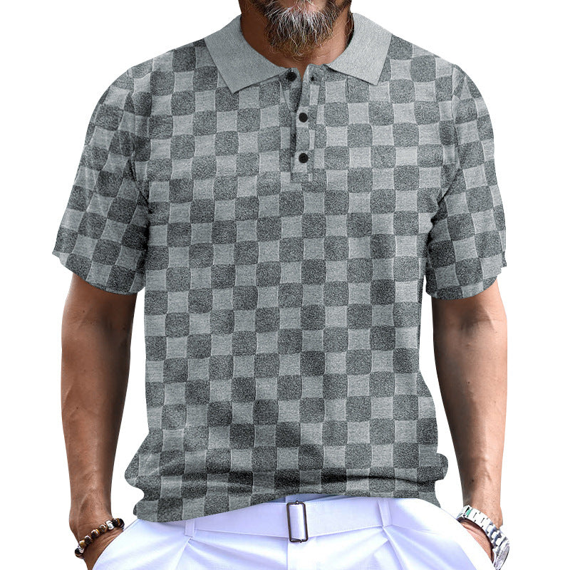 Herren Polo-Shirt mit strukturiertem Design und komfortablem Stehkragen EB
