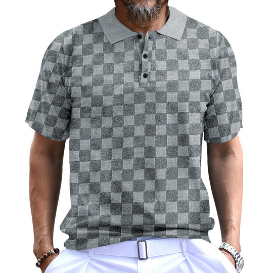 Herren Polo-Shirt mit strukturiertem Design und komfortablem Stehkragen EB