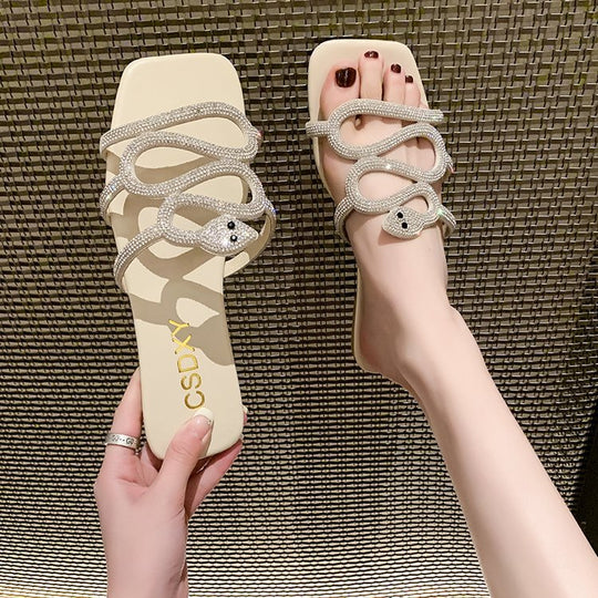Damen Sandalen mit funkelndem Strass-Design und komfortabler Sohle EB