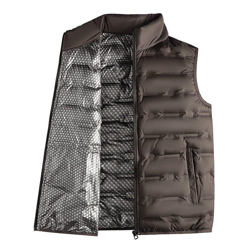 Herren leichte wattierte Stehkragenweste mit reflektierender Thermofolie EB