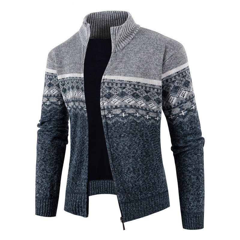 Herren modische Strickjacke mit hohem Kragen EB