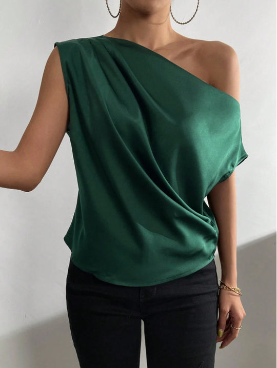 Damen Elegantes, schulterfreies Satinoberteil EB