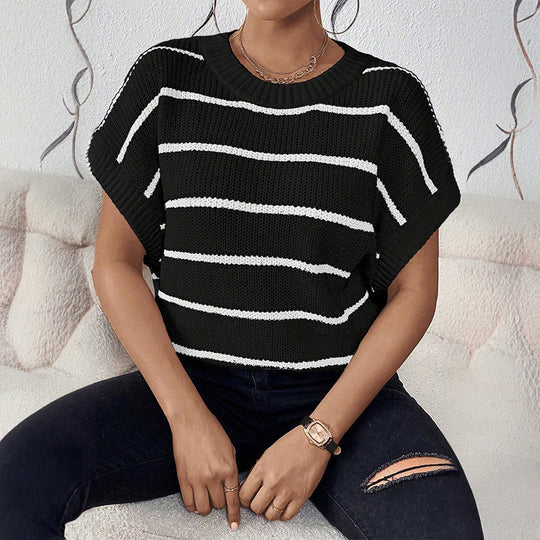 Damen Oversized Strickoberteil mit Streifenmuster EB