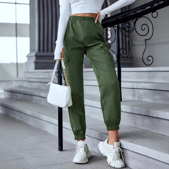 Damen Cargo-Hose mit elastischem Bund und praktischen Seitentaschen EB