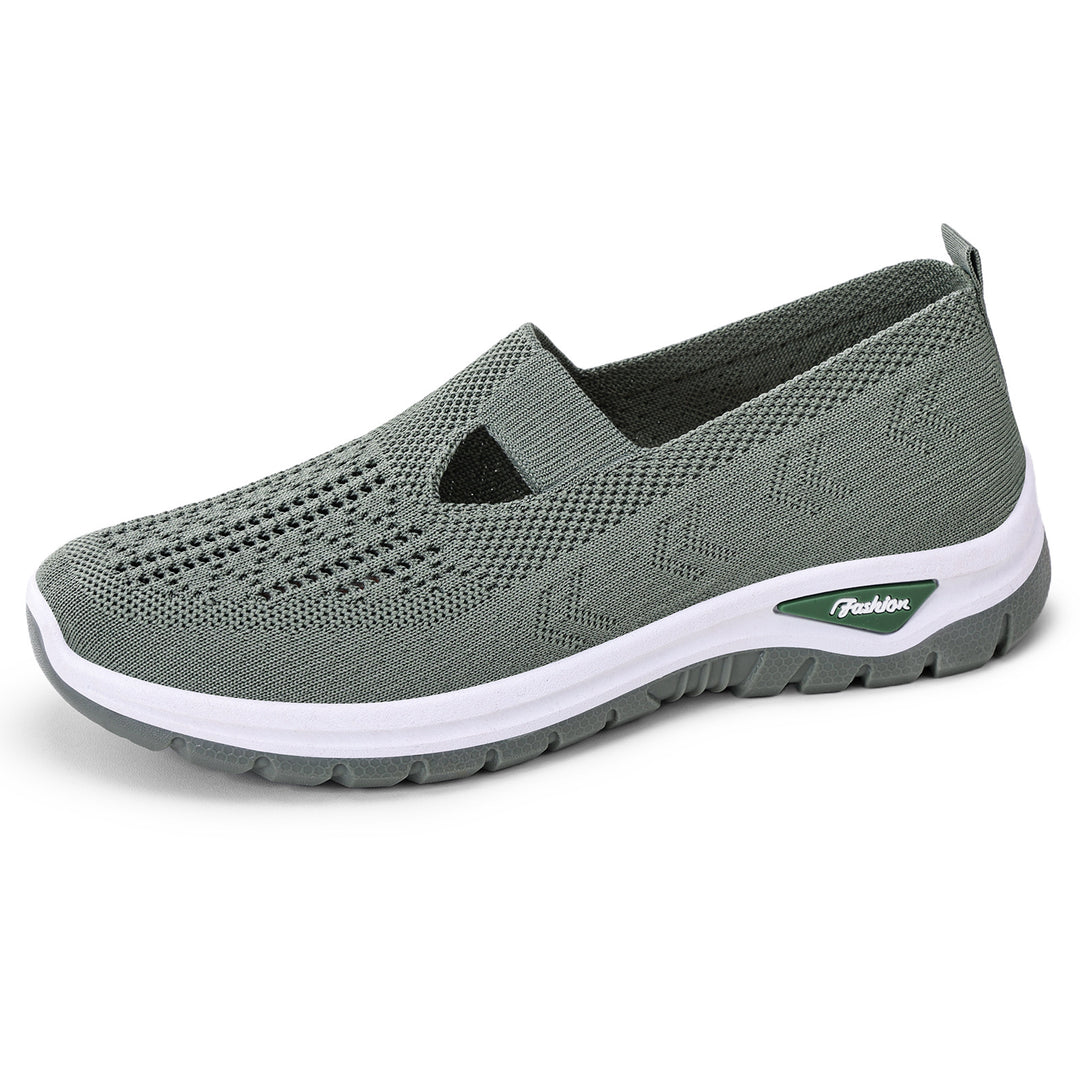Damen nan gestrickter Schlupfsneaker mit atmungsaktivem Obermaterial und stoßdämpfender Profilsohle EB