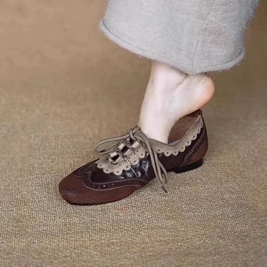Damen elegante Schnürschuhe mit filigranem Perforationsdesign und komfortablem Futter EB