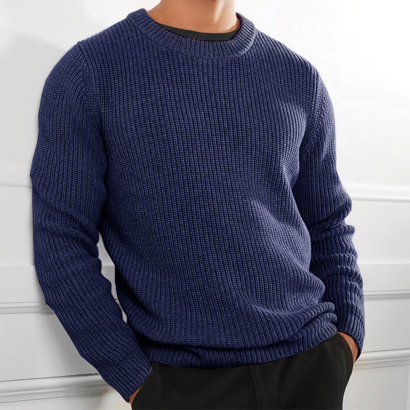 Herren Grobstrickpullover mit strukturiertem Design und hochgeschlossenem Kragen EB