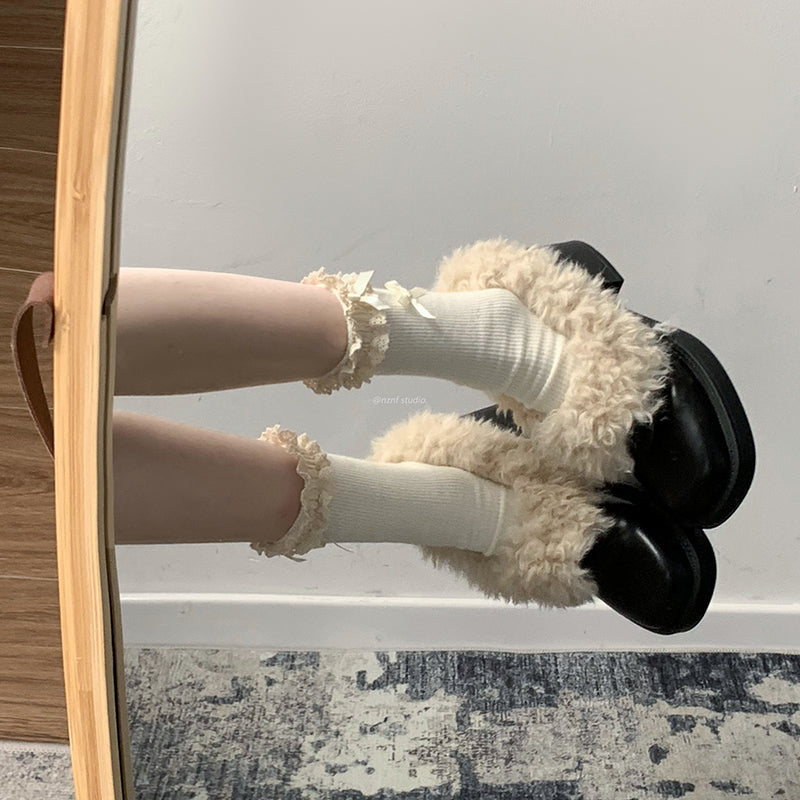 Damen Flauschige Hausschuhe mit kuscheligem Innenfutter EB