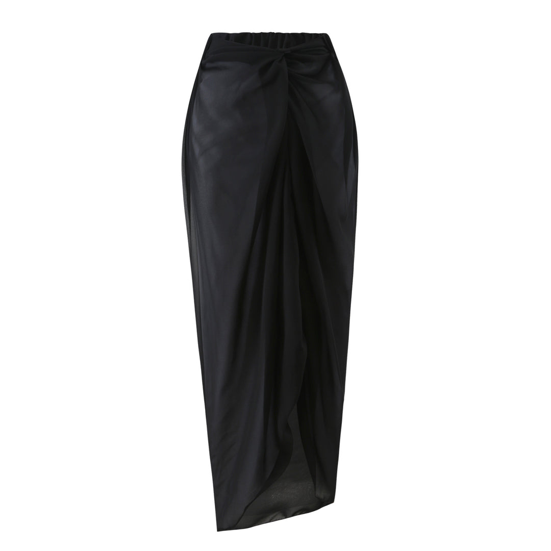 Damen Bandeau-Badeanzug mit elegantem Wickelrock EB