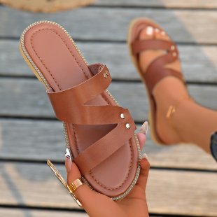 Damen komfortable Cross-Sandalen mit modischer Riemchenstruktur EB