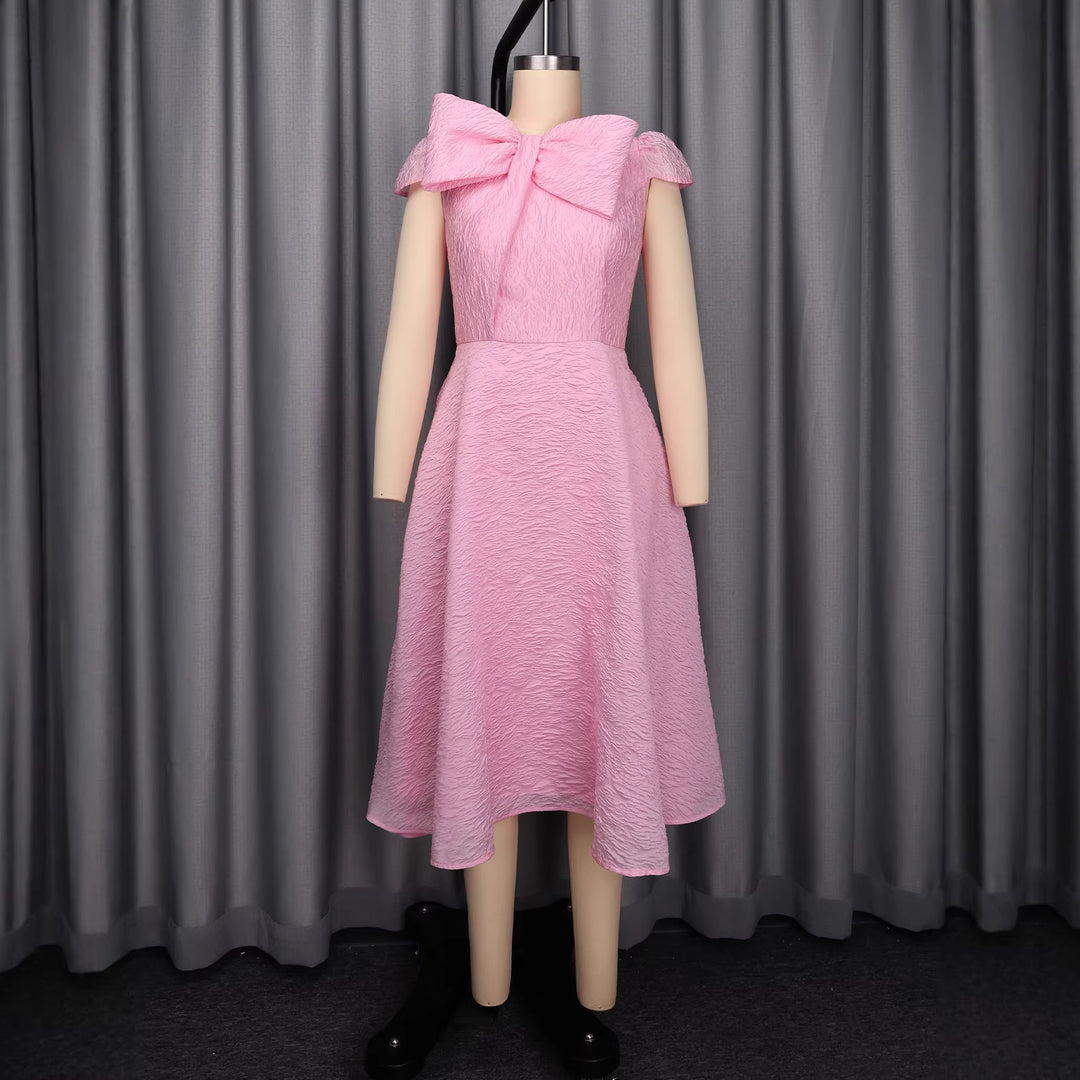 Damen Elegantes A-Linien Kleid mit floralem Design und voluminösem Oberteil EB