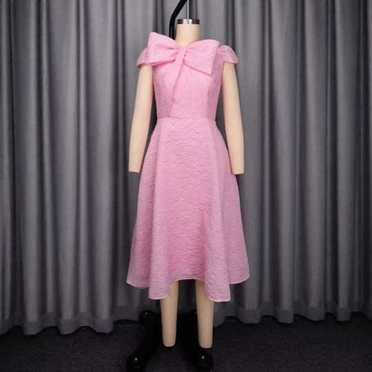 Damen Elegantes A-Linien Kleid mit floralem Design und voluminösem Oberteil EB