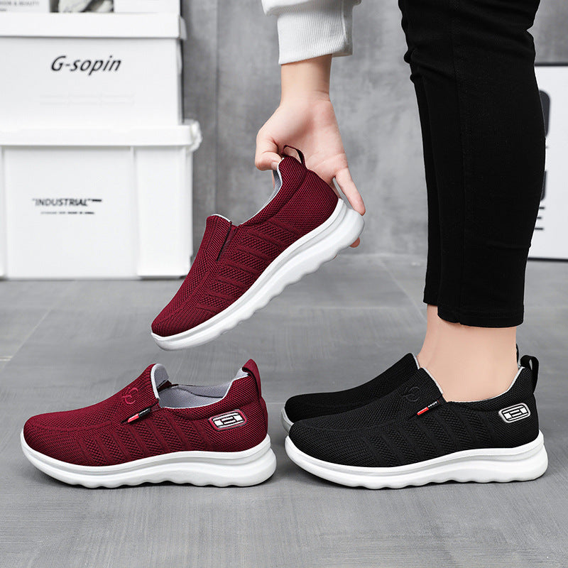 Herren nan atmungsaktiver gestrickter Slip-On Sneaker mit elastischem Einstieg und stoßdämpfender EVA-Zwischensohle EB