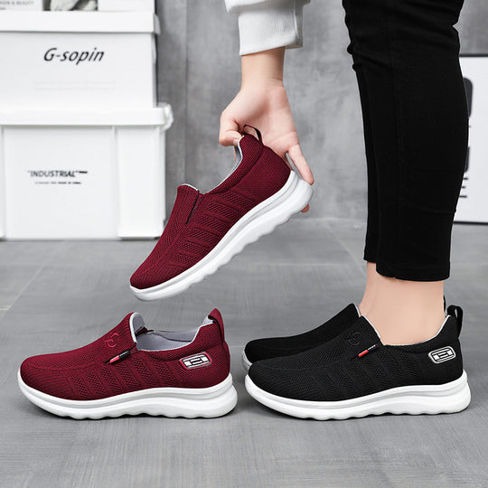 Herren nan atmungsaktiver gestrickter Slip-On Sneaker mit elastischem Einstieg und stoßdämpfender EVA-Zwischensohle EB