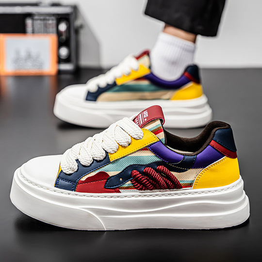 Damen Modische Plateau Sneakers mit einzigartigem Farbmuster EB