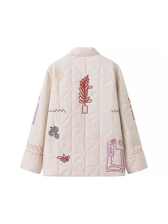 Damen Steppjacke mit kreativem Stickdesign EB