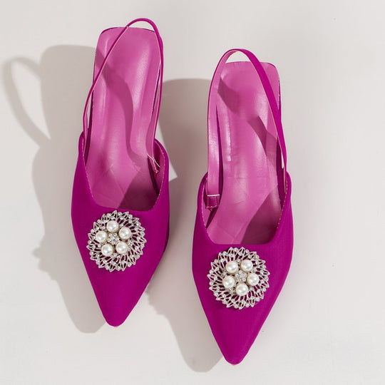 Damen Slingback-Pumps mit eleganter Perlenapplikation und modischem Schnitt EB