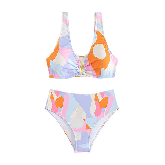 Damen Hochgeschnittener Bikini mit raffiniertem Design EB