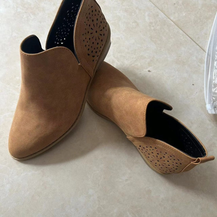 Damen Elegante Ankle Boots mit luftiger Lochmuster-Optik EB