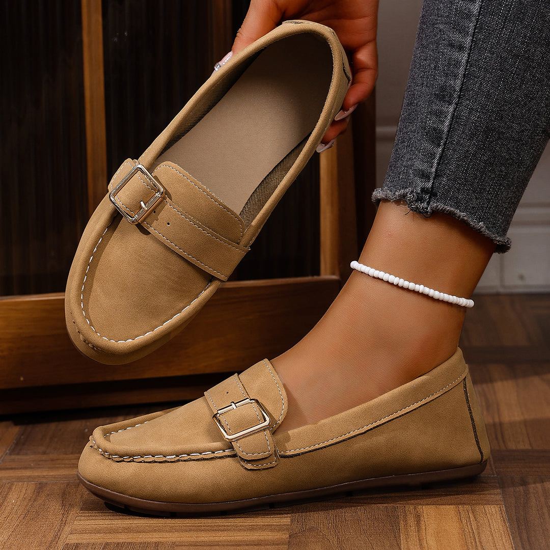 Damen Mokassins mit modischem Schnallen-Design und komfortabler Sohle EB
