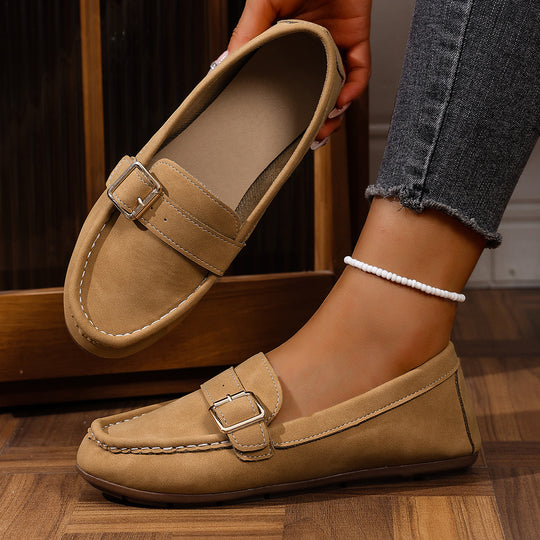 Damen Mokassins mit modischem Schnallen-Design und komfortabler Sohle EB