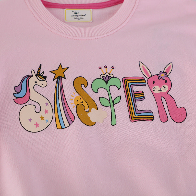 Mädchen Sweatshirt mit buntem Tier- und Motivdruck EB
