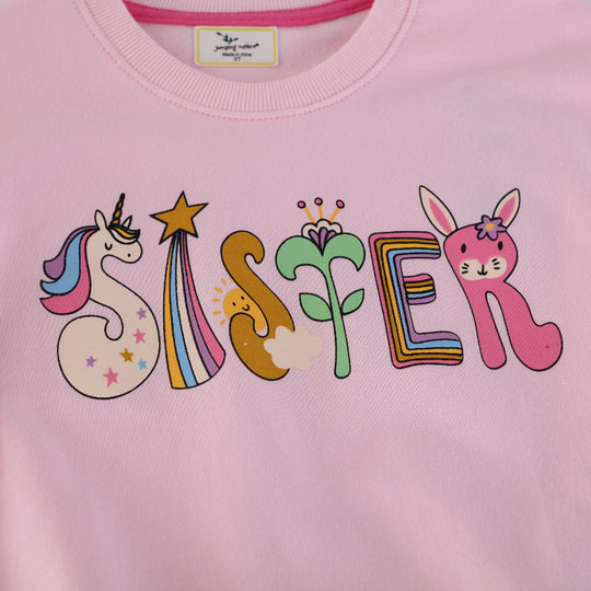 Mädchen Sweatshirt mit buntem Tier- und Motivdruck EB