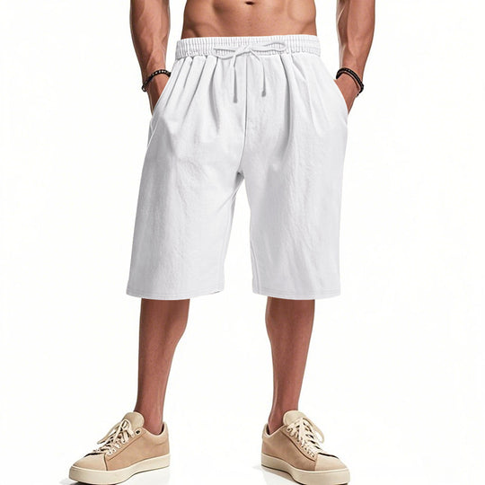 Herren nan lässige Bermudashorts aus Baumwollmix mit elastischem Bund Kordelzug und Seitentaschen EB