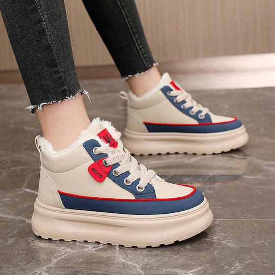 Damen warme und bequeme Sneakers mit flauschigem Innenfutter EB