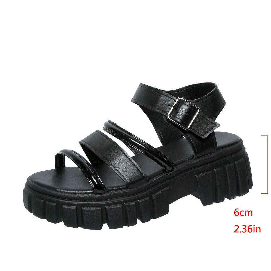 Damen modische Chunky Sandalen mit verstellbarem Riemen und komfortabler Sohle EB