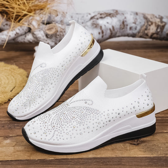 Damen Glamouröse Sneaker mit funkelnden Strassdetails EB