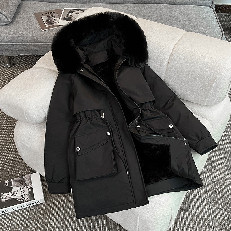 Damen Modischer Winterparka mit kuscheligem Innenfutter und praktischen Taschen EB
