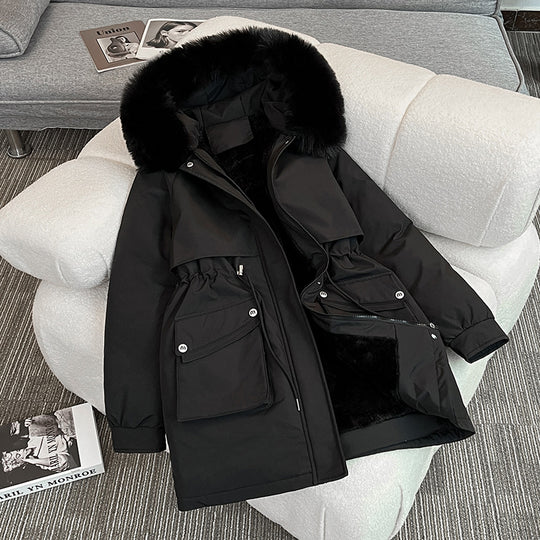 Damen Modischer Winterparka mit kuscheligem Innenfutter und praktischen Taschen EB