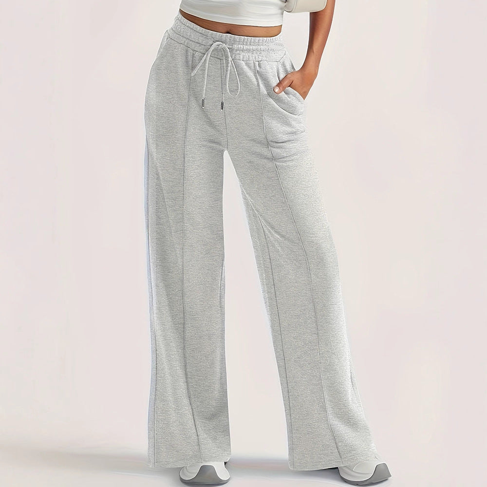 Damen lockere Sweatpants mit seitlichen Taschen und elastischem Bund EB