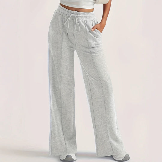 Damen lockere Sweatpants mit seitlichen Taschen und elastischem Bund EB
