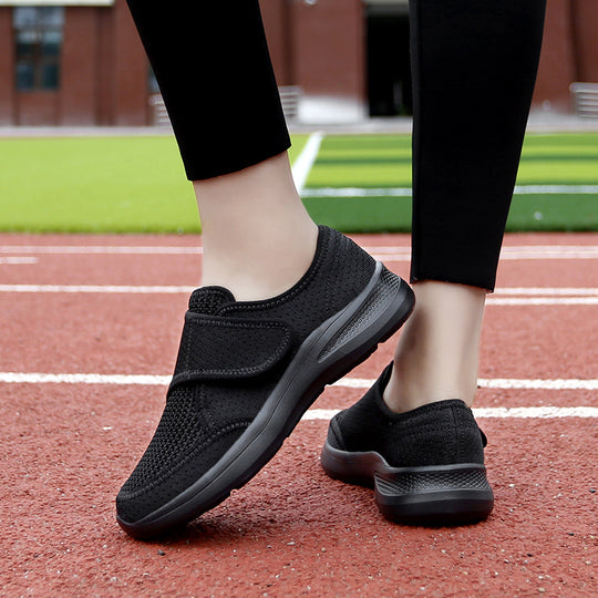 Damen Bequeme Tragbare Sneakers mit elastischem Klettverschluss EB