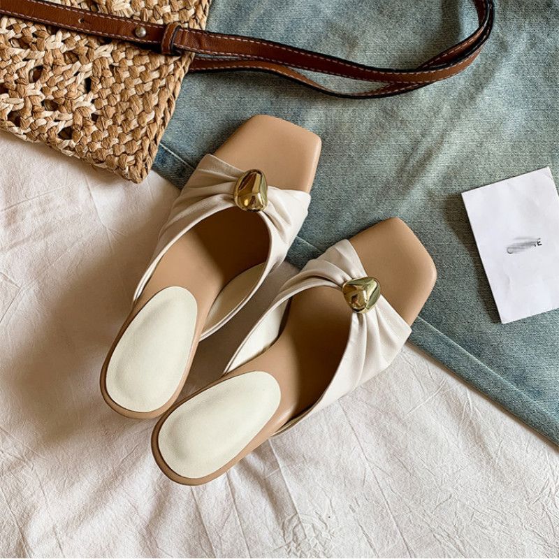 Damen modische Mules mit raffiniertem Schleifenakzent EB