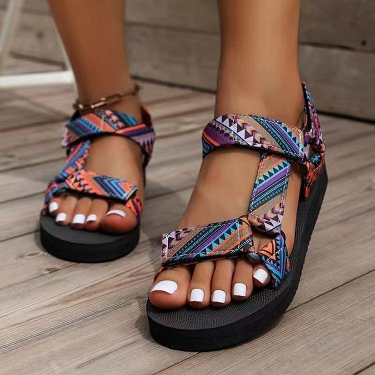 Damen Komfortable und modische Sandalen mit verstellbaren Riemen EB