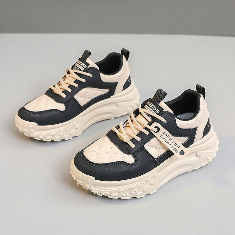 Damen modische Chunky Sneakers mit strapazierfähigem Obermaterial und bequemer Dämpfung EB
