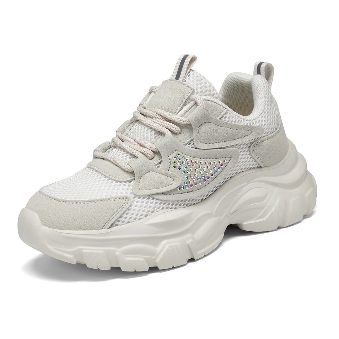 Damen Sportliche Sneakers mit Glitzerdetails und atmungsaktivem Obermaterial EB